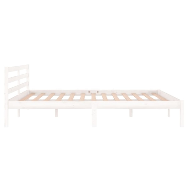 vidaXL Sängram massiv furu 160x200 cm vit Vit