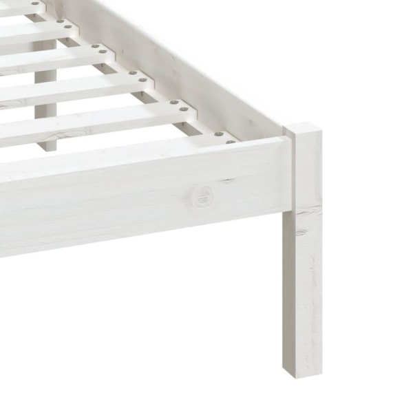 vidaXL Sängram massiv furu 120x190 cm vit Vit