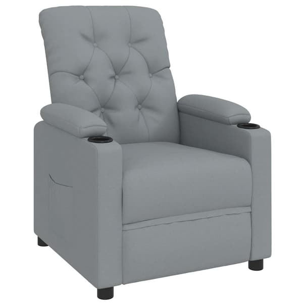 vidaXL Reclinerfåtölj ljusgrå tyg grå