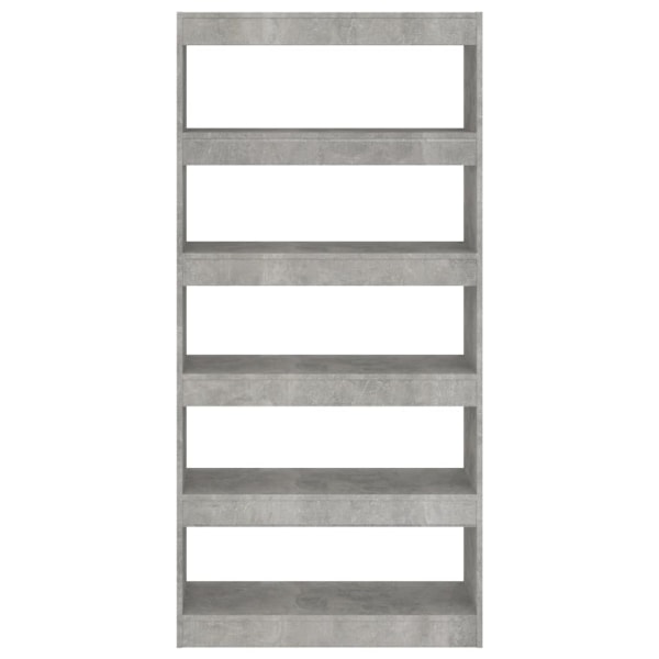 vidaXL Bokhylla/Rumsavdelare betonggrå 80x30x166 cm konstruerat trä Grå