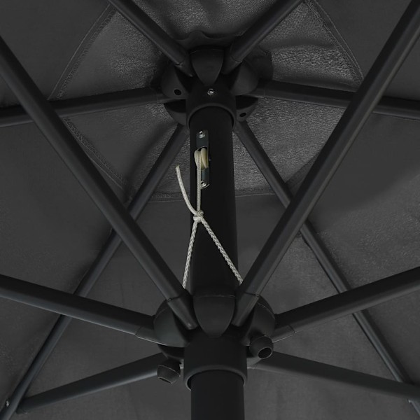 vidaXL Parasoll med LEDs och aluminiumstång 270 cm antracit Antracit