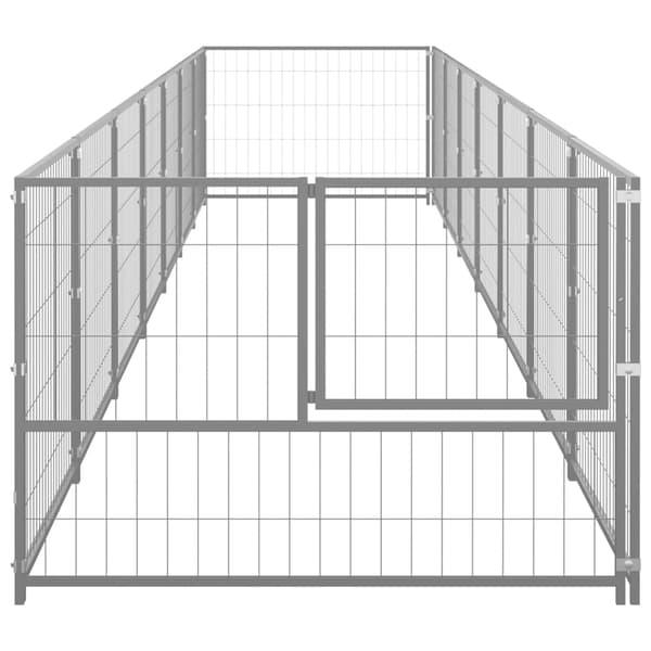 vidaXL Hundgård silver 7 m² stål Silver