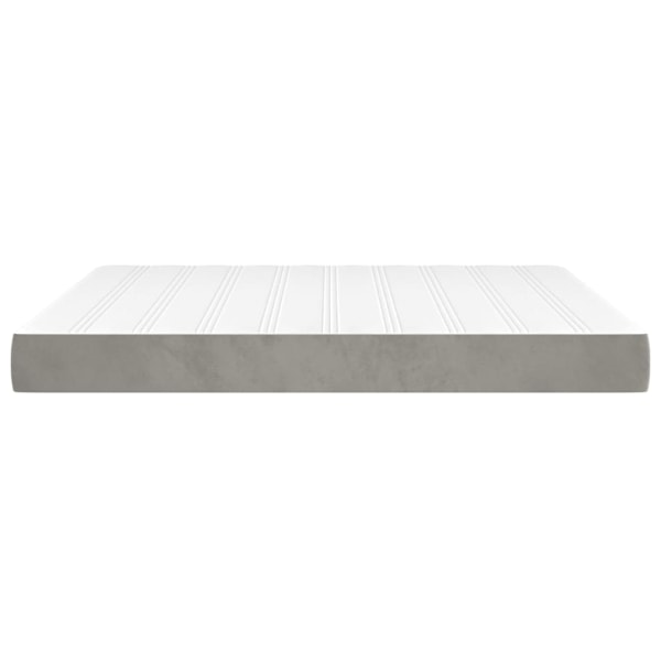 vidaXL Pocketresårmadrass ljusgrå 180x200x20 cm sammet Grå