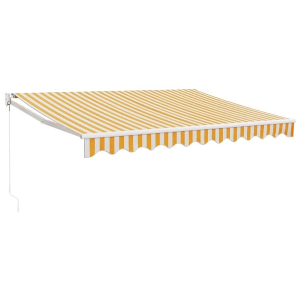 vidaXL Markis infällbar gul och vit 3,5x2,5 m tyg&aluminium Gul