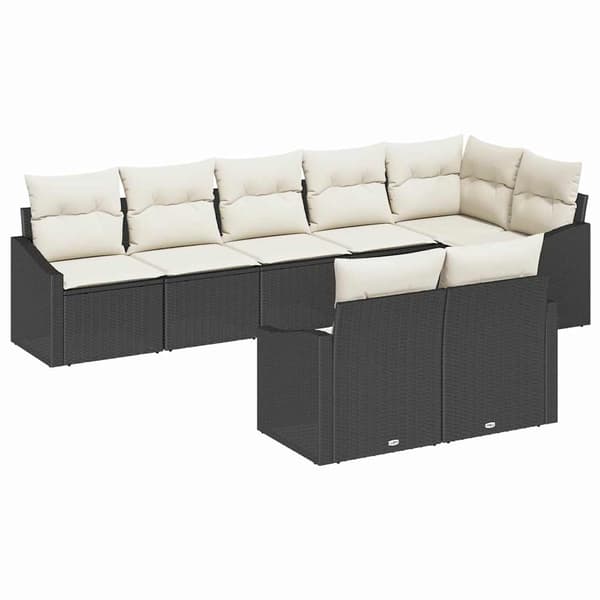 vidaXL Soffset 8 st Svart konstrotting Svart