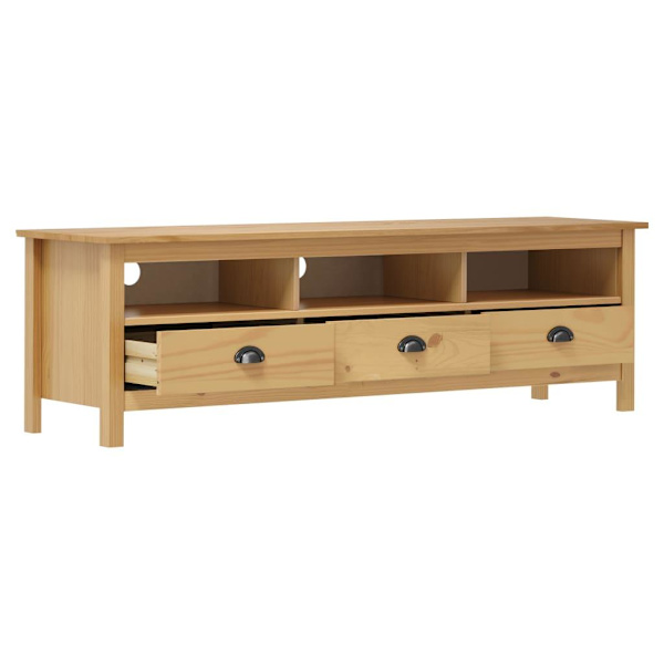 vidaXL TV-bänk Hill honungsbrun 158x40x47 cm massiv furu Brun