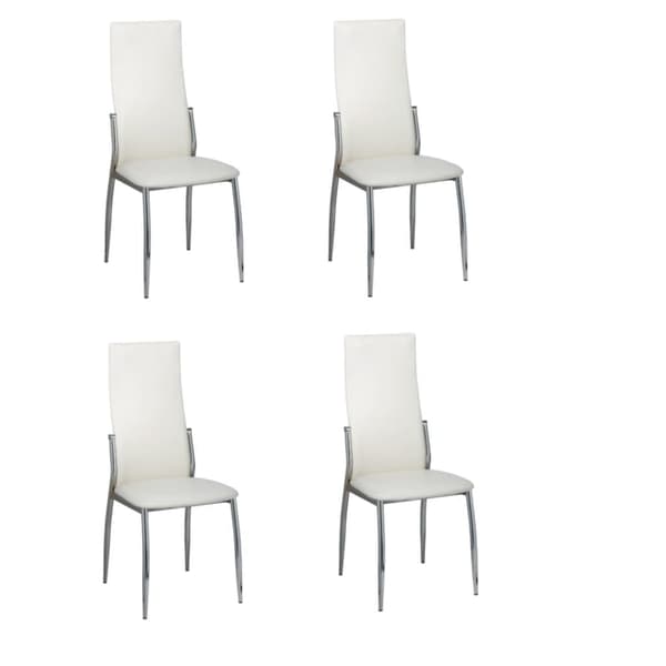 vidaXL Köksstol Alice kromad vit 4-pack Vit