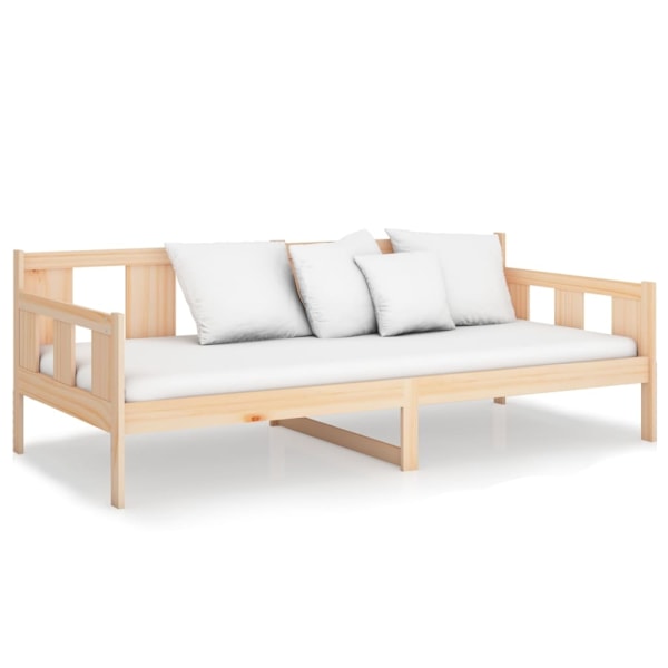 vidaXL Dagbädd massiv furu 90x190 cm Brun