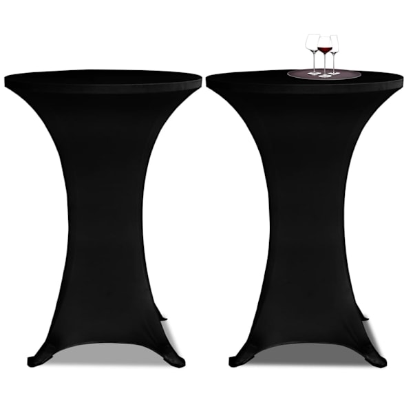 vidaXL Överdrag till ståbord Ø70 cm svart stretch 4 st Svart