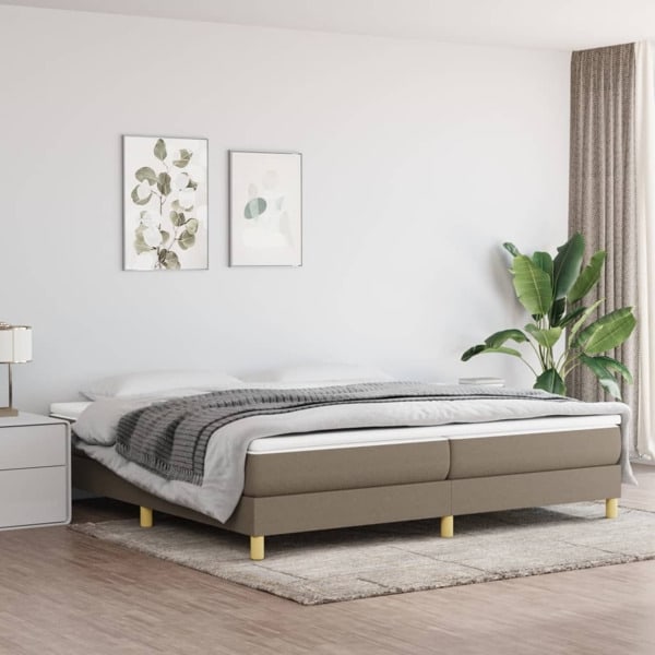 vidaXL Sängram utan madrass taupe 200x200 cm tyg Taupe