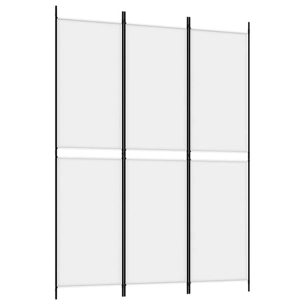 vidaXL Rumsavdelare 3 paneler vit 150x200 cm tyg Vit