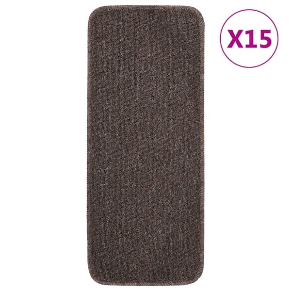 vidaXL Trappstegsmattor halkfri 15 st 60x25 cm brun rektangulär Brun