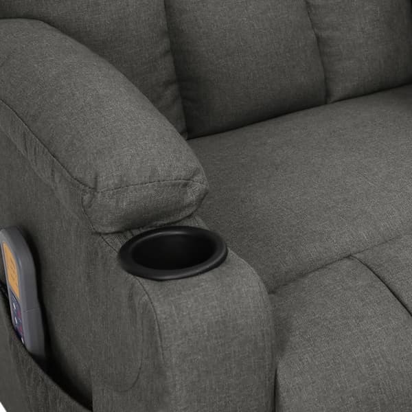 vidaXL Elektrisk massagefåtölj mörkgrå tyg Grå