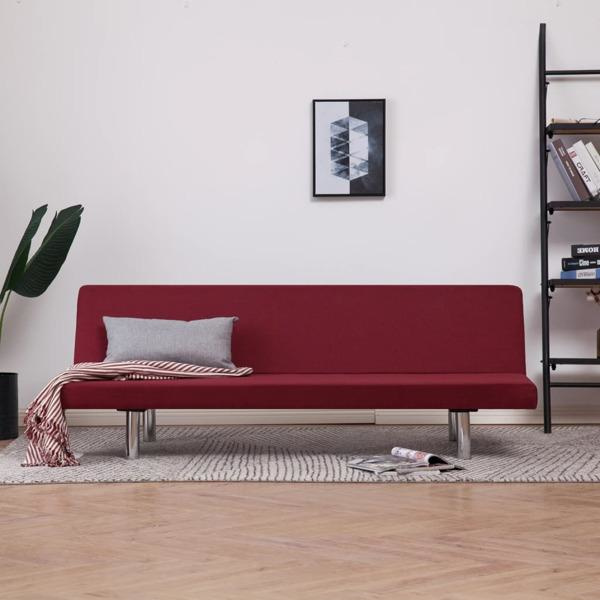 vidaXL Bäddsoffa vinröd polyester Röd