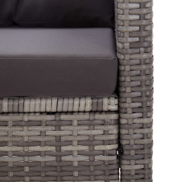 vidaXL Trädgårdssoffa 2-sits med dynor grå 124 cm konstrotting grå