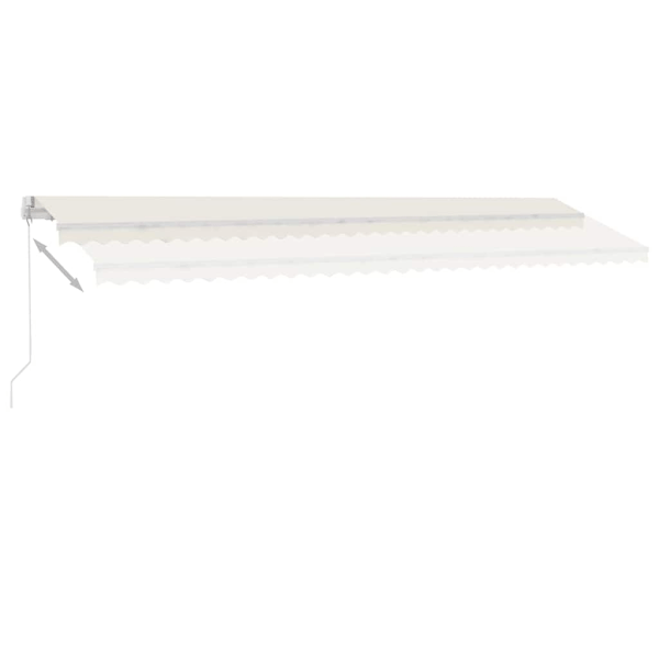 vidaXL Markis manuellt infällbar med LED 600x300 cm gräddvit Creme
