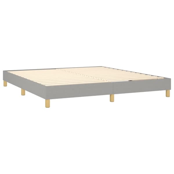 vidaXL Ramsäng med madrass ljusgrå 180x200 cm tyg Grå