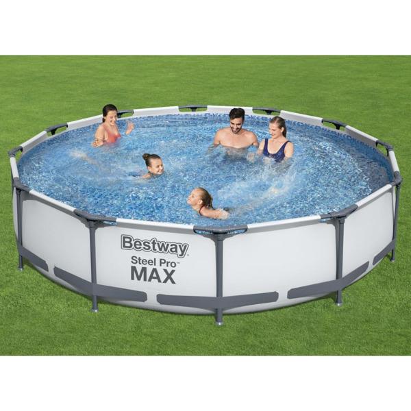 Bestway Pool med stålram Steel Pro MAX med tillbehör 366x76 cm Grå