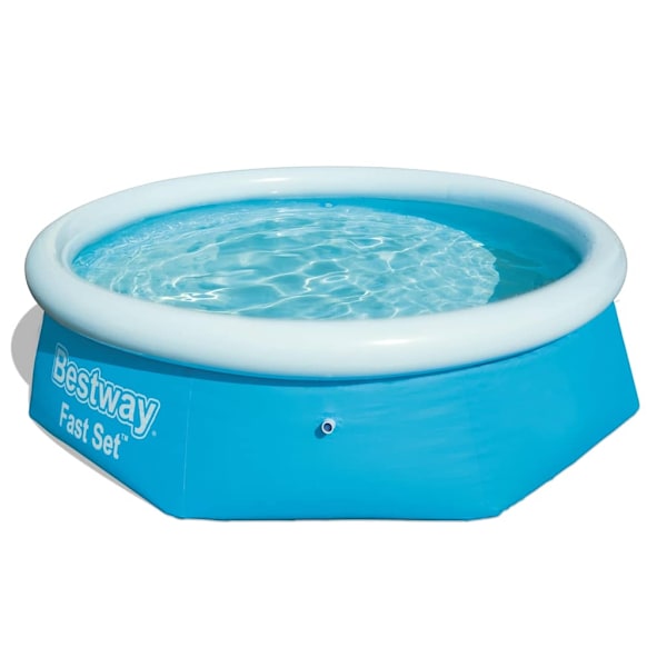 Bestway Pool uppblåsbar Fast Set rund 244x66 cm 57265 Blå