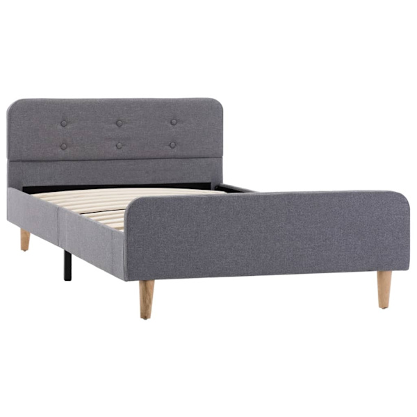 vidaXL Sängram ljusgrå tyg 100x200 cm grå