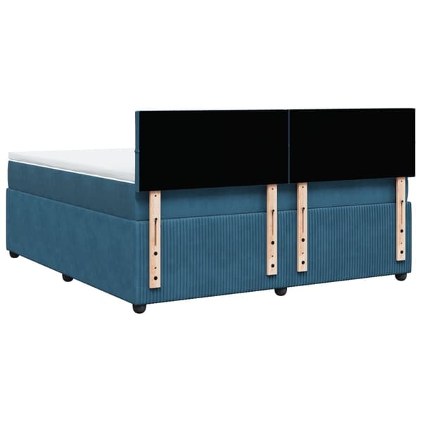 vidaXL Ramsäng med madrass blå 180x200 cm sammet Blå