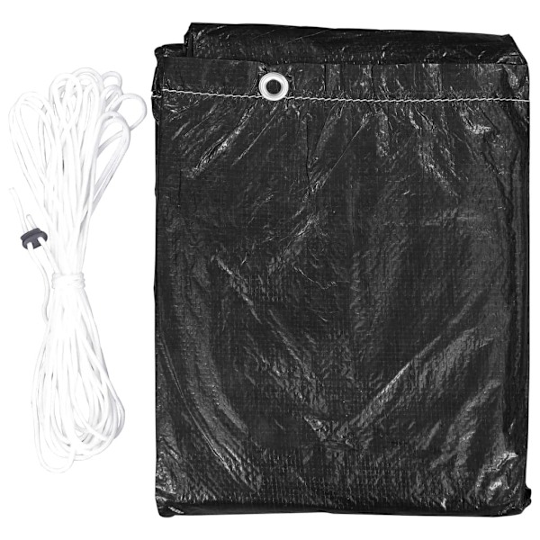 vidaXL Överdrag för trädgårdsmöbler 10 öljetter 325x90 cm Svart
