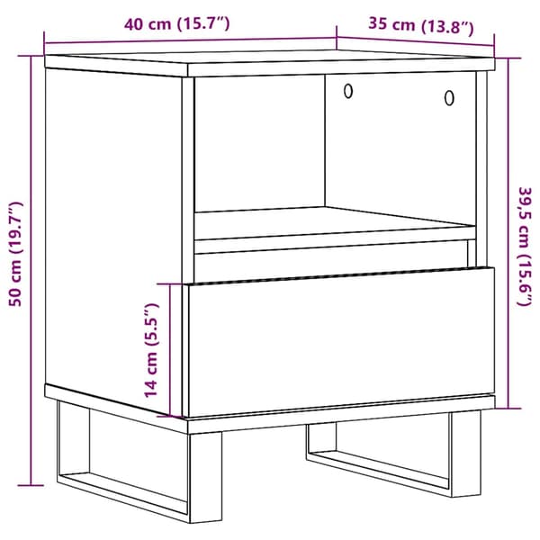 vidaXL Sängbord vit 40x35x50 cm konstruerat trä Vit