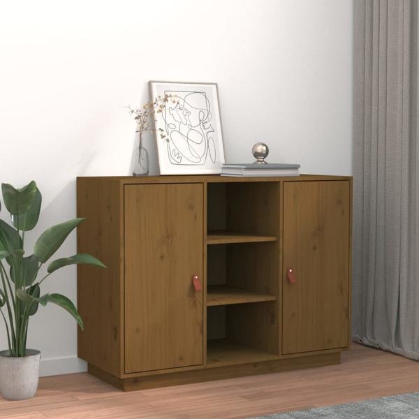 vidaXL Skänk honungsbrun 100x40x75 cm massiv furu Brun