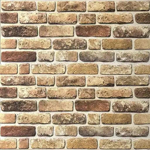 vidaXL Väggpaneler 3D mörkt sandtegel 10 st EPS Beige