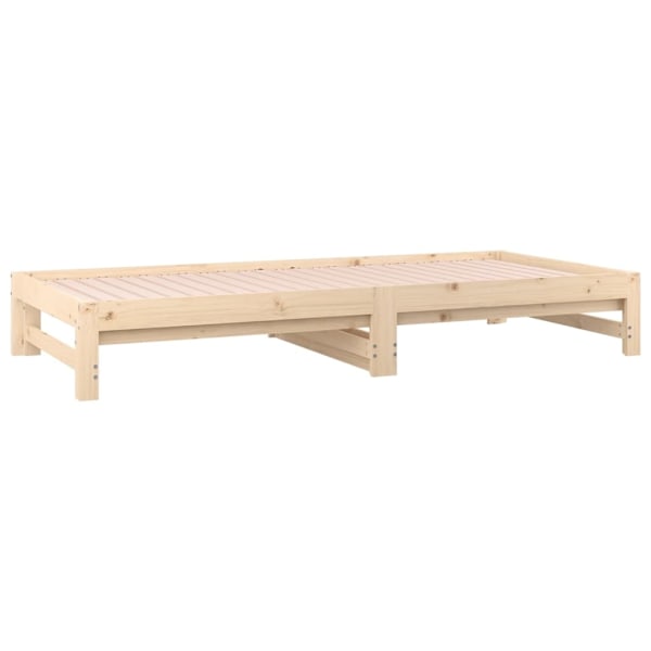 vidaXL Utdragbar dagbädd 2x(80x200) cm massiv furu Brun