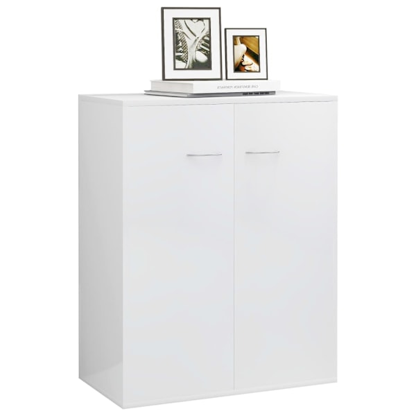 vidaXL Skänk vit högglans 60x30x75 cm konstruerat trä Vit
