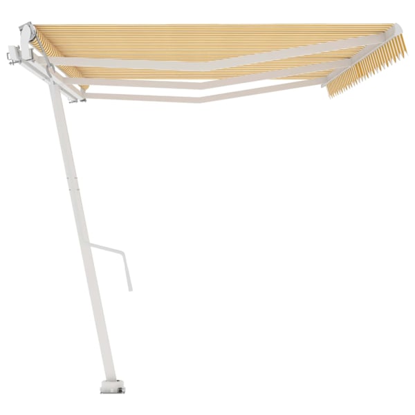 vidaXL Fristående automatisk markis 600x350 cm gul/vit Gul