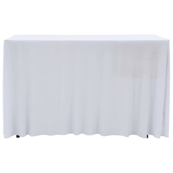 vidaXL Bordsöverdrag 2 st stretch golvlångt vit 243x76x74 cm Vit