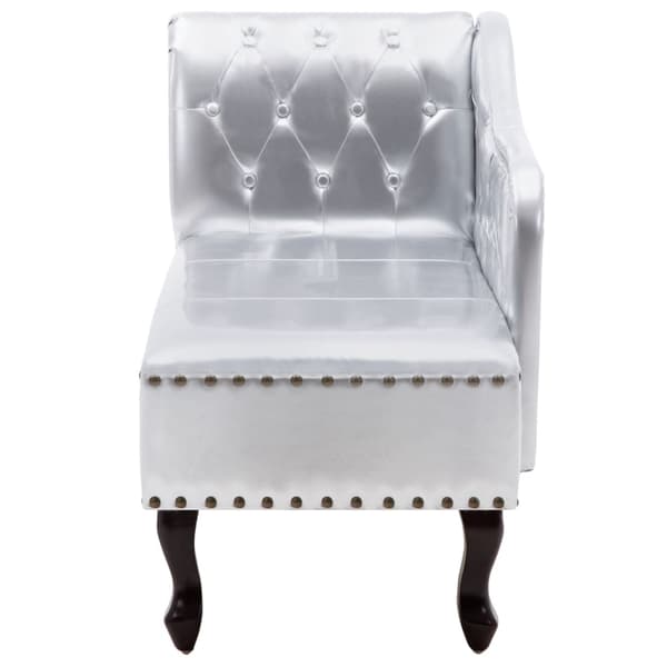 vidaXL Chesterfield divan silver Silver