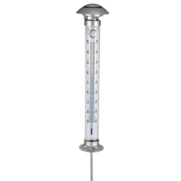 HI Soldriven termometer med lampa Silver