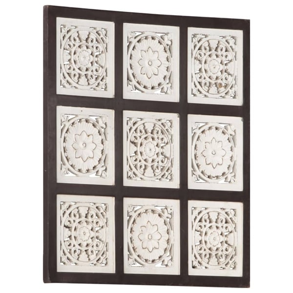 vidaXL Handsnidad väggpanel MDF 60x60x1,5 cm brun och vit Brun