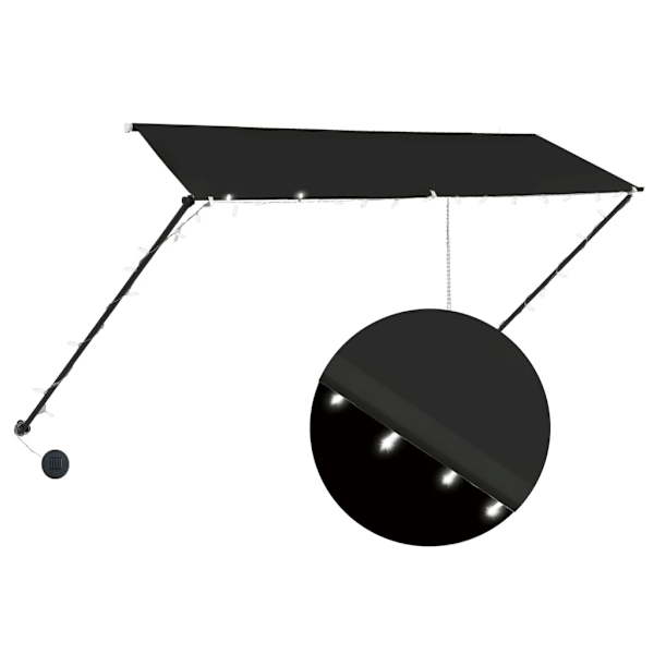 vidaXL Markis med LED 300x150 cm antracit Antracit