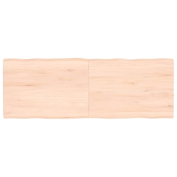 vidaXL Bordsskiva 140x50x(2-4) cm obehandlad massiv ek levande kant Brun