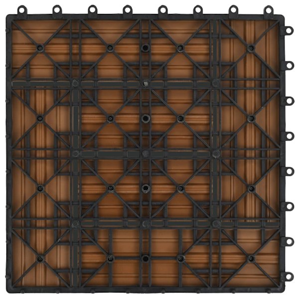 vidaXL Trall 22 st 30x30 cm 2 kvm WPC teakfärg Brun