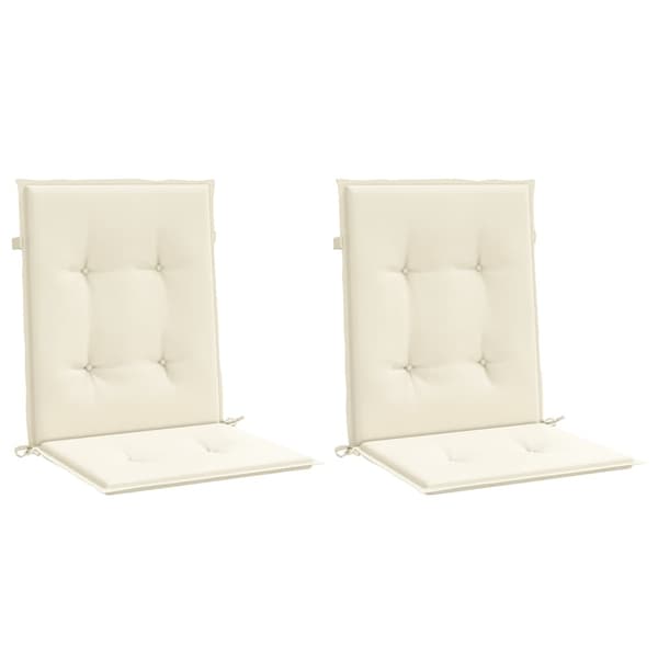 vidaXL Trädgårdsstolsdynor 2 st Gräddvit 100 x 50 x 3 cm Creme