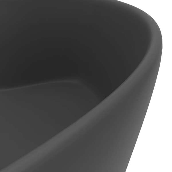 vidaXL Handfat med bräddavlopp matt mörkgrå 36x13 cm keramik grå