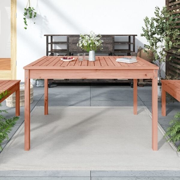 vidaXL Trädgårdsbord 121x82,5x76 cm massivt douglasträ Brun