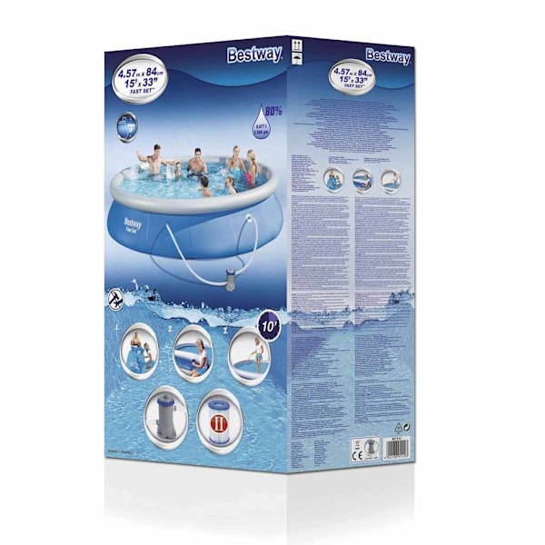 Bestway Trädgårdspool Fast Set 457x84 cm 57313 Blå