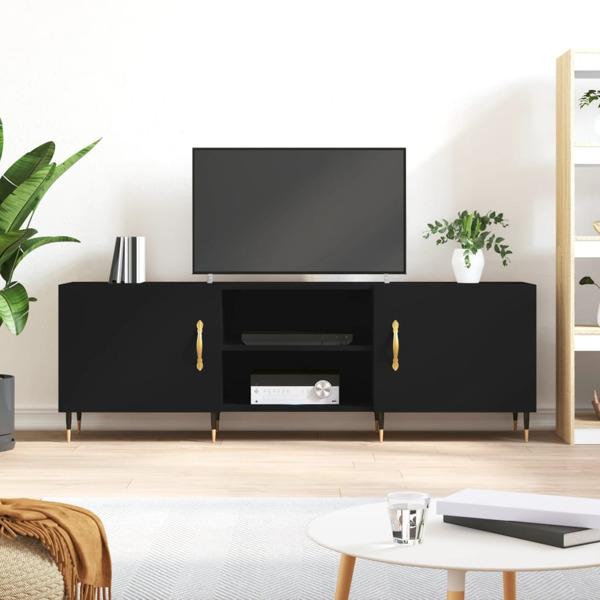 vidaXL Tv-bänk svart 150x30x50 cm konstruerat trä Svart