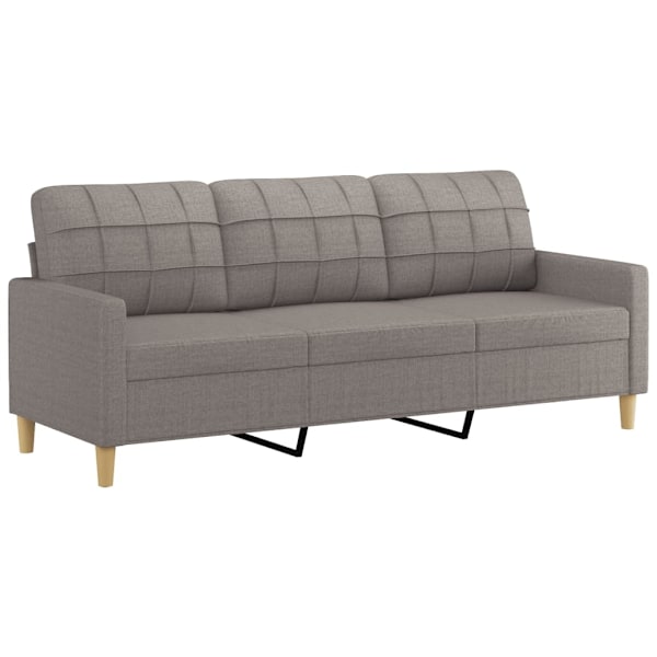 vidaXL Soffgrupp med dynor 2 delar Taupe tyg Taupe