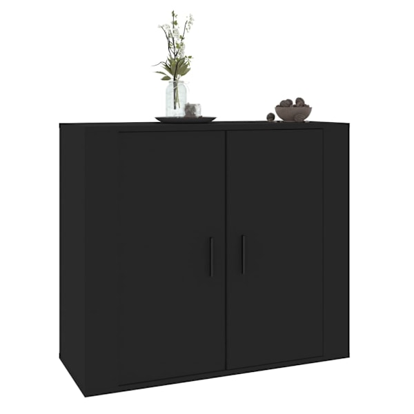 vidaXL Skänk svart 80x33x70 cm konstruerat trä Svart