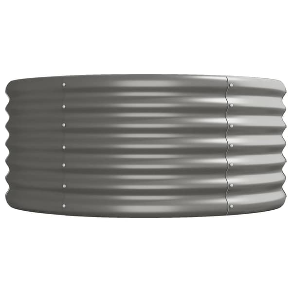 vidaXL Odlingslåda pulverlackerat stål 512x80x36 cm grå Grå