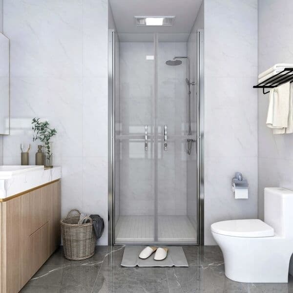 vidaXL Duschdörr klar ESG 91x190 cm Silver