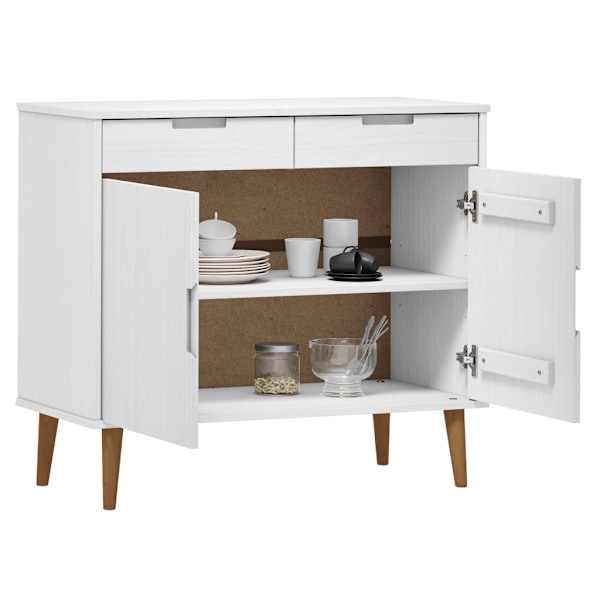 vidaXL Skänk MOLDE vit 90x40x80 cm massiv furu Vit