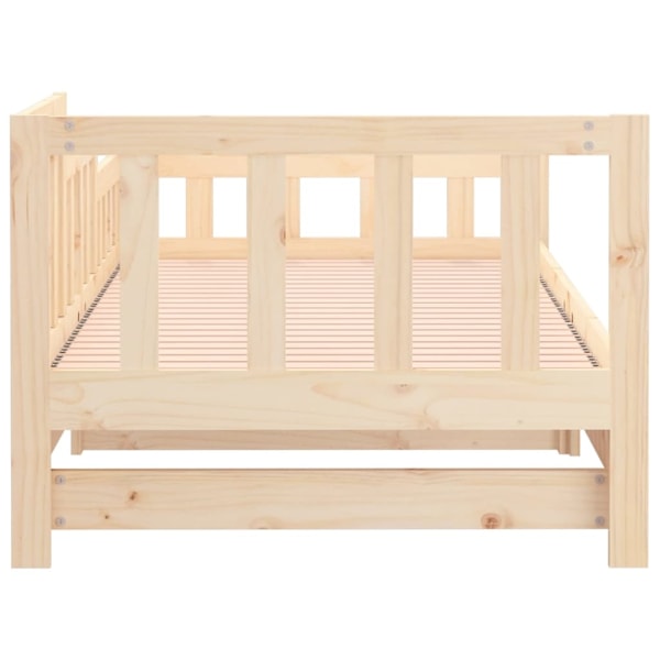 vidaXL Utdragbar dagbädd 2x(90x200) cm massiv furu Brun